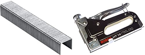 Bosch Professional graffatrice manuale HT 14, legno, tipo di graffa 53& Home and Garden 2609255821 Graffette Fine a Filo, Argento, 10 mm, HT 14 + Graffe Tipo 53, 0.7410 mm