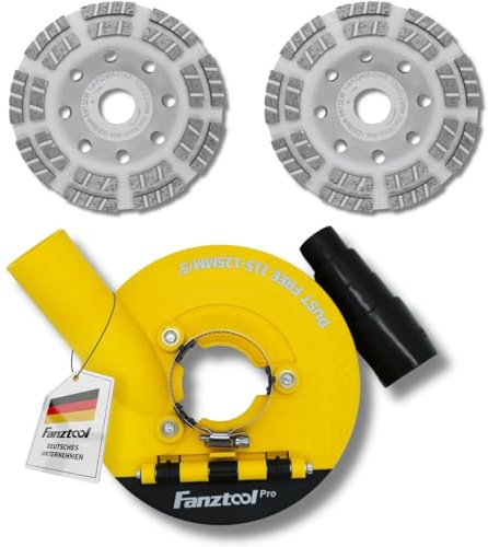 FANZTOOL Meule diamantée 125 mm avec carter d'aspiration universel pour meuleuse d'angle avec couronne de brossage