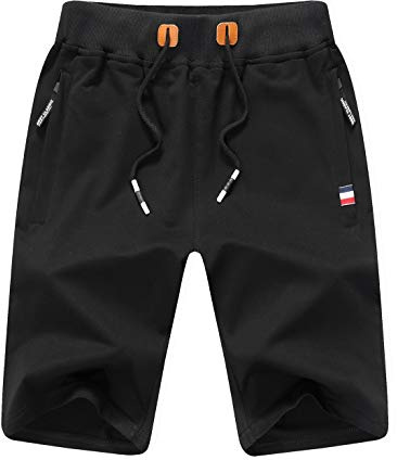 Tansozer Pantalones Cortos Hombre Running Deporte Gym Deportivos Shorts DE Negro 2XL