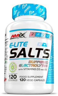 Amix Performance, E-Lite Salts, Combinación única de Sales Minerales con Vitaminas D y B5 & Fórmula de Electrolitos en Cápsulas Veganas, 120 Cápsulas