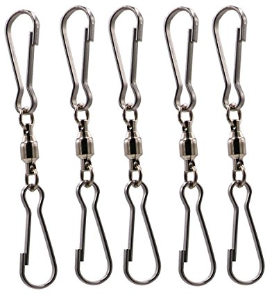 6,5 cm Länge, leichtgängig, drehbar, Doppel-Clip, Drehgelenk, Windspinner, Windsocken, für Spinnwindsäcke und alle Drachen, Blumentöpfe, Vogelfutterspender, Flaggen, Pflanzen