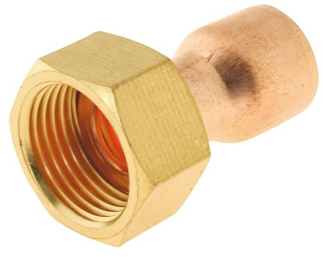 SOMATHERM FOR YOU, Raccord cuivre droit à souder Ø12 avec écrou tournant 12/17 - Sachet de 2 pièces - Idéal pour plomberie, réseaux d'eau sanitaire et chauffage