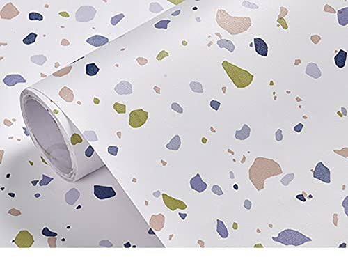 HZLGFX 23.6x236.2 Marble Terrazzo Wallpaper, Peel & Stick, Removable, 38.75 sq.ft. per Roll, A3