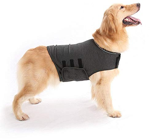 AMILKS Beruhigungswesten Hundemantel Medizinisches Haustier Shirt Hund Hund Angst Jacke Hundemäntel für große Hunde Weste für ängstliche Hunde Gray,14