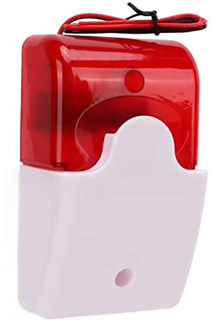 Trådbundna blixtsirener, akustiskt ljuslarm, säkerhetsvarnare – bra isolering, slagtålig, rött blixtljus, hög decibel sommar (24 V)