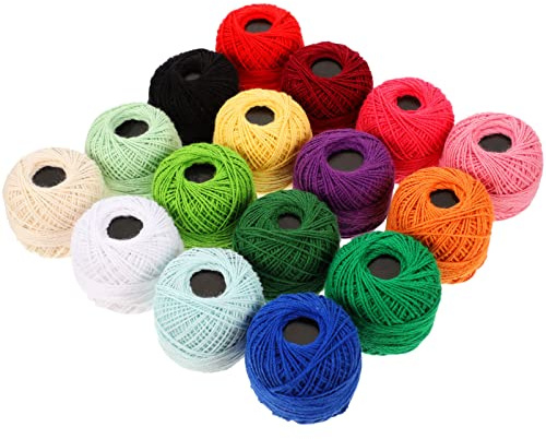 EXCEART 16 Rollos Hilo De Punto De Cruz Lanzadera Frivolité Juego De Hilos para Maquina De Coser Bordado Hilo para Acolchar Hilo De a Mano Hilo De Algodon Hilo Yiwu Algodón Pulsera