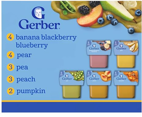 Gerber Stage 2 Baby Food, Farmers’ Market Puree Tubs, No Added Colors or Flavors, Baby Puree, Variety 32-Pack