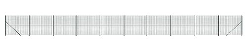 vidaXL Cerca de Alambre, Valla de Malla con Brida Postes, Cercado de Cadena Eslabones, Borde para Recinto de Jardín Patio, Verde 1,4x25 m