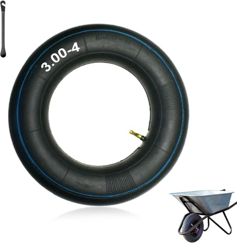 mizikuu Chambre à air Remorque, 3.00/3.50-4 Pneu Brouette Tubes Intérieurs de Remplacement avec Valve Courbée Chambres à air de Roue Brouette pour Diable, Chariot à Main, Chariot de Jardin