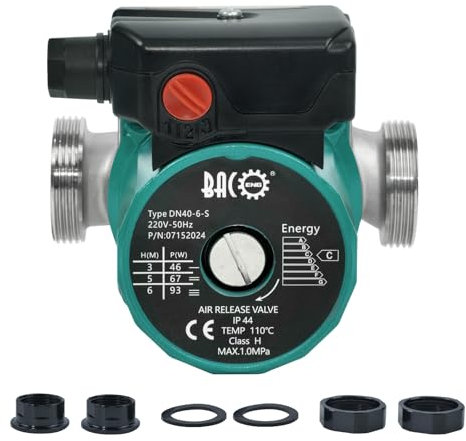 BACOENG Umwälzpumpe Heizung Edelstahl Heizungspumpe Umwälzpumpe RS 25-6/130mm Heizungspumpen 220V/ 50Hz