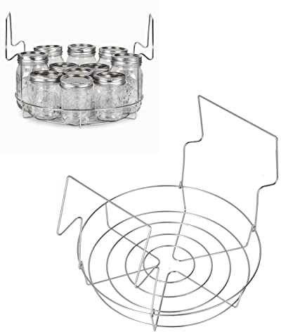 Stainless Steel Canning Rack, Contoured Handles Water Bath Canner Rack Steam Canner Rack Canning Jar Lifter Rack Canning Rack for Stock Pot