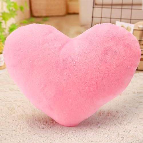 TNSLAND Herzkissen Kuschelkissen Flauschig Herz Kissen Dekokissen Girly Aesthetic Kissen Schmusekissen Zierkissen Dekokissen Kinderzimmer Rosa Kissen Couch SüßE Kissen Cute für Wohnzimmer Sofa (30cm)