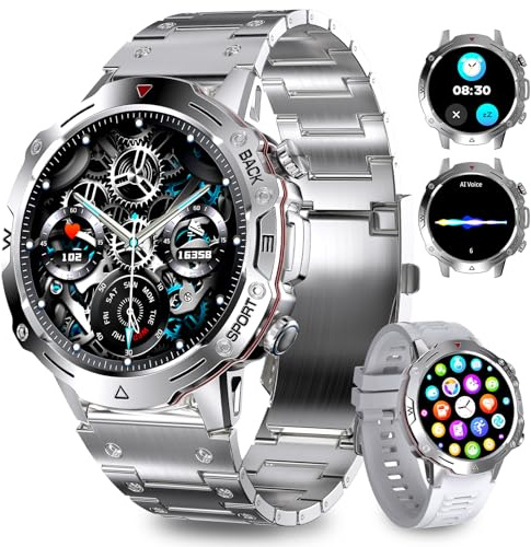 Homailida Smartwatch Män med Telefonfunktion, Fitness Tracker 1,39 HD Pekskärm, Smartklocka med Sömnmonitor Pulsmätare 100+ Sportlägen Sportklocka Fitnessklocka Armbandsur för Android IOS