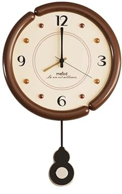 Ergocar Orologio Da Parete Rotondo Con Pendolo In Legno Decorativo Moderno Semplice Silenzioso Adatto Alla Decorazione Della Casa Camera Da Letto Soggiorno