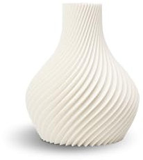 NATUMO Design 3D Vase Kunststoff „Bulba“– bruchsichere Blumenvase modern, Deko Vase mit skulpturaler Form (Weiß, 12cm)