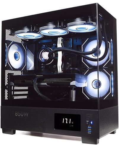 ionz Gaming PC - Desktop Computer, AMD Ryzen 7 5700X, NVIDIA RTX 5060,16GB RAM 1TB NVMe SSD, 360 mm AIO Cooler, Windows 11, 500W 80+ PSU, WiFi, Aether Vision, Black