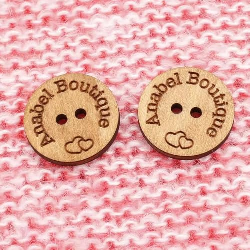 Miguha 10 bottoni in legno personalizzati for articoli lavorati a maglia, design personalizzato, etichette for prodotti fatte a mano con nome e logo personalizzati, etichette in legno for lavori a mag