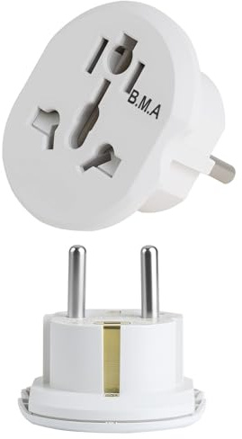 Universal Steckdosen Adapter 2 STK, EU Reiseadapter China Deutschland Stecker, UK to EU Stromadapter, Kompakt Sicher mit Kindersicherung für Smartphones Laptops Rasierer