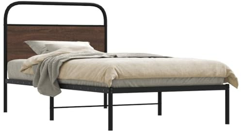 UJCHVHN Bettgestell ohne Matratze 90x190 cm Einzelbett Braun Eiche Holzwerkstoffe & Zubehör Betten & Bettrahmen