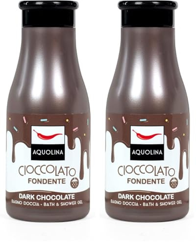 Aquolina Bagno Doccia CIOCCOLATO. Bagnoschiuma leggero e di veloce assorbimento - 250 ml (Confezione da 2)