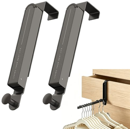 Wapasezyar Dörrgarderob vikbar, klädkrok vikbar, reseklädhängare, klädhängare utrymmesbesparande, dörrkrokar för 6 klädhängare för under 4,8 cm dörrfalsväska kläder och handdukar (grå)
