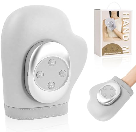 Massaggiatore Elettrico per Mani, Massaggiatore Mani con Calore e Compressione, 3 Modalità e 5 Livelli di Intensità, Ricaricabile USB Massaggiatore Mano, Regali per la Famiglia e Gli Amici