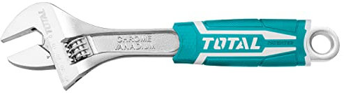 TOTAL - Llave Ajustable con Moleta Central | Longitud de 250 mm | Apertura de 0 a 35 mm | Herramienta para Aflojar y Montar Tuercas y Tornillos de Cabeza Hexagonal | Cromo Vanadio