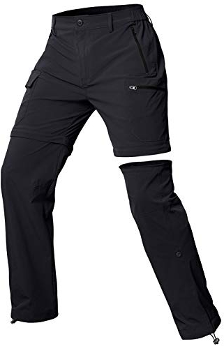 Cycorld Damen-Wanderhose-Zip-Off-Trekkinghose, Atmungsaktiv Wanderhose Damen Schnell Stretch Trekkinghose Abnehmbar Zip Off Outdoorhose Sommer Hiking Pants Funktionshose (Schwarz, XXL)