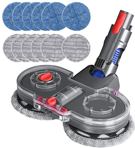 DrRobor Elektrische Wischaufsatz für Dyson V11 V10 V7 V8 V15 Staubsauger mit Abnehmbarer Wassertank, 12 Waschbarer Mopp