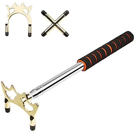 Adhafera Billards Cue Stick Bridge, Extension Snooker Cues Bridge with Brass Bridge Head, Retractable Pool Rest Stick, Snooker Accessories for Snooker, Game, Competition