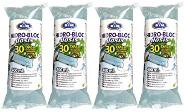 S&M 547003 Pack de Cuatro Unidades Gel de riego HIDROBLOC para riego de Plantas en vacaciones hasta 30 días sin regar-4 x 400 ml