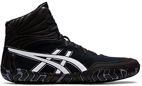 ASICS - Scarpe da wrestling Aggressor 5 da uomo, Nero/Bianco, 37 EU