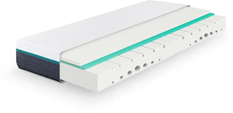Z-hom Matratze 90x200 cm 7 Zonen Matratze, Öko-Tex Zertifiziert, Höhe 18 cm, Härtegrad H2/H3, Memory Schaum, Air-HRX-System, 2 in 1 Kaltschaummatratze, Rollmatratze (90x200 cm)