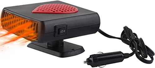 JILIN Portable Car Heater Defroster, 12V 150W Car Vehicle Truck Fan Defogger with 2 in 1 Fast Heating and Cooling Function for Car Defroster Windshield Fast Defogger with Cigarette Lighter Plug - Red