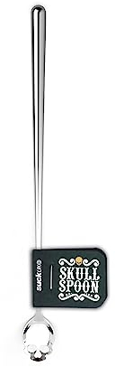 Suck UK Cucchiaio da bar a forma di teschio, cucchiaio da cocktail e cucchiai lunghi, cucchiai da latte gotico o sundae, decorazione per la casa gotica e articoli per la casa gotica, agitatori da