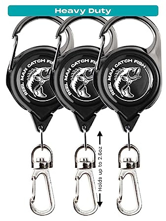 HOOK-EZE Fly Fishing Zinger Retractor for Anglers Vest, Pack of 3 - Fishing Gear and Equipment for Nippers, Forceps, Fly Float Ant, Belt Loops & Backpack