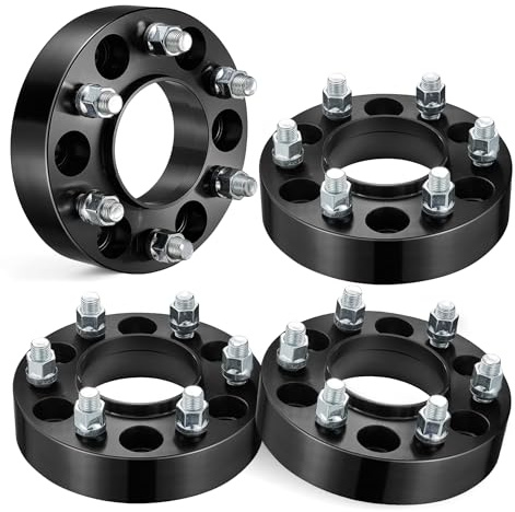 EVIL ENERGY 6x135 Wheel Spacers 1.5 inch Compatible for F150 2015-2025, 6x135 mm Hubcentric with Lip 6 Lugs 87.1 mm Hub Bore M14x1.5 Studs Black