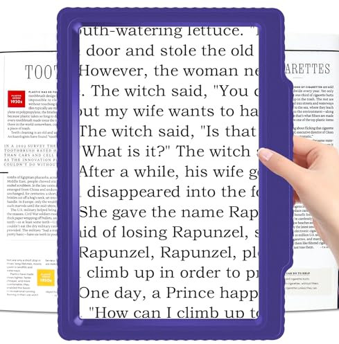 Lente d'ingrandimento 5X per lettura, lente d'ingrandimento grande e leggera che offre una spaziosa area di visualizzazione, lente d'ingrandimento per migliorare la lettura di stampe fini e aiutare le