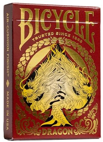 Bicycle Red Dragon Gold Foil Premium Playing Cards, 1 Deck