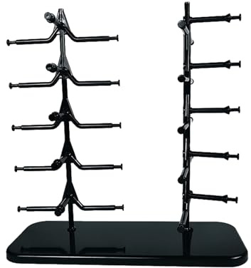 Wenrou Support pour Lunettes, Présentoir De Lunettes De Soleil, Présentoir De Lunettes De Soleil À 2 Rangées, Présentoir De Lunettes 10 Paires De Présentoir De Porte-Lunettes, pour Lunettes, Bijoux