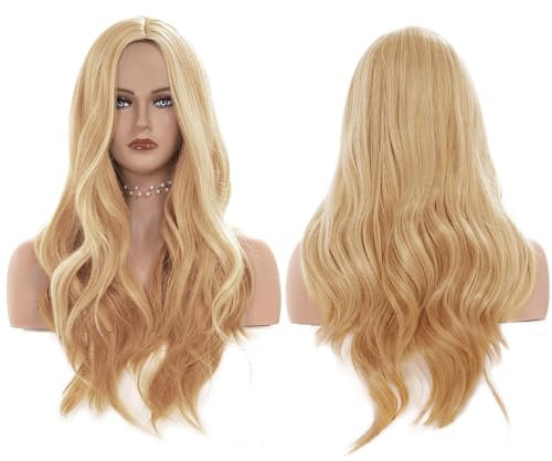 Parrucca Bionda Lunga,70 cm Parrucca Donna Bionda,Parrucche Come Capelli Veri,Per la Vita Quotidiana,i Cosplay e le feste Parrucche Ricce