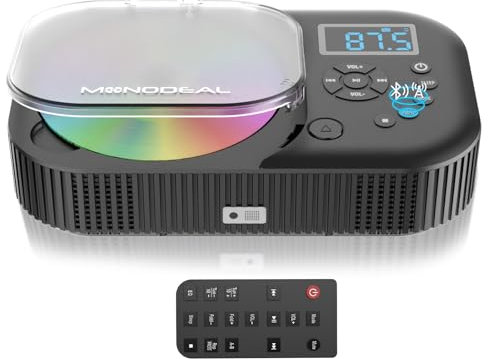 MONODEAL NEU 2025 CD Player Tragbar, CD Player Bluetooth mit Radio FM, Wiederaufladbar Tragbarer CD Player mit Lautsprecher, Discman CD Player, Unterstützung AUX/USB