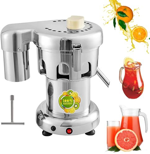 Automatisk centrifugaljuicer, kommersiell frukt- och grönsakspressare i rostfritt stål 370W, Kallpress elektrisk juicepress 80-120 kg/h