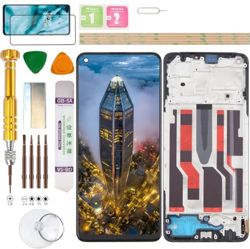 Gadget Troops Conjunto de pantalla LCD (sin huellas dactilares) para OPPO RENO8 Lite 5G (Reno 8 Lite 5G) CPH2343 Kit de repuesto de pantalla