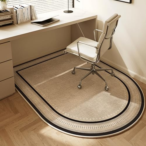 Highdi Alfombrilla para Silla de Oficina, Semicircular Protector Suelo Silla Ruedas Antideslizante, Espesado Alfombrilla de Protección para Suelos Duros (Moderno,90x140cm)