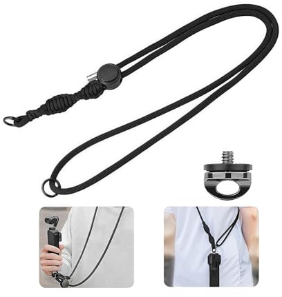 Nylon justerbar kamerarem nackrem för DJI Osmo Pocket 4/3/Action 5 Pro/Action 4/Action 3/INSTA360 X5 X4 X3 X2/GO 3S/GO 3/Gopro Series/Ace Pro 2/Ace Pro, snabblåsande axelrem bärrem