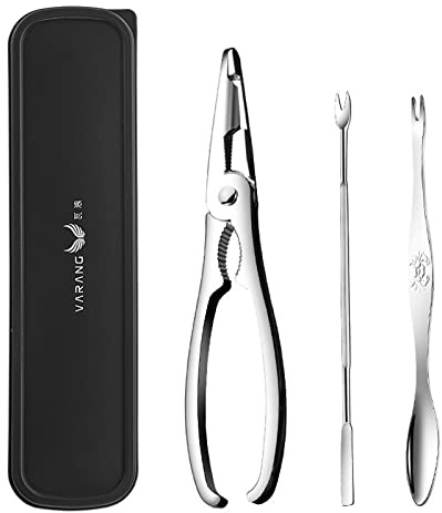 Juego de pinzas de acero inoxidable con pinza de langosta para camarones, herramientas de mariscos, cucharas de galletas, accesorios de cocina, aguja