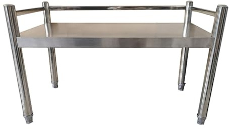 Scaffale da forno a microonde in acciaio inox, resistente, per piano di lavoro e spezie, per forno a microonde, salvaspazio, 90 x 50 x 50 cm