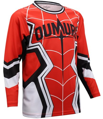 Oumurs Kids Cycling Jersey Youth Motocross Shirts for Boys Girls 3-14 Year Olds Dirt Bike Jersey Long Sleeve Clothing for Motorcycle Powersports Mountain Bike Bicycle BMX MX Riding Offroad M