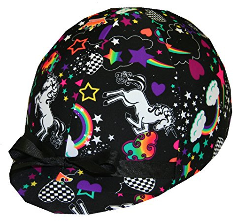 Equestrian Riding Helmet Cover - Rainbow & Unicorn